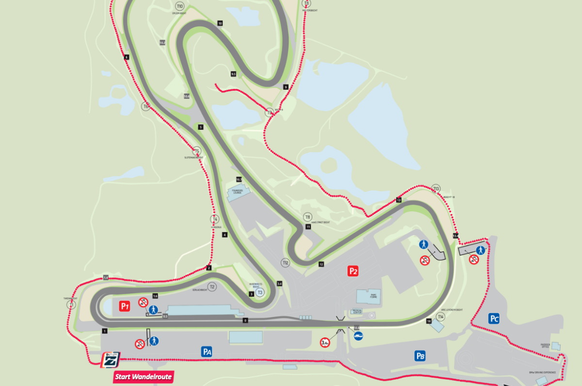 Wandelroute Plattegrond CM com Circuit Zandvoort